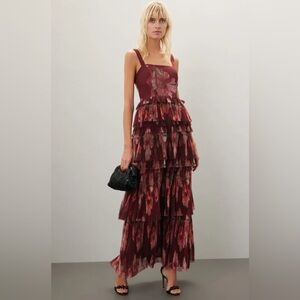 Hutch Nalina Tiered Ruffle Floral Maxi Dress – Valentine’s Day Dress